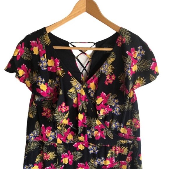 Michel Studio Dress US 12 Floral Party Dress Multi Black Pink Yellow Gre… - Picture 4 of 16